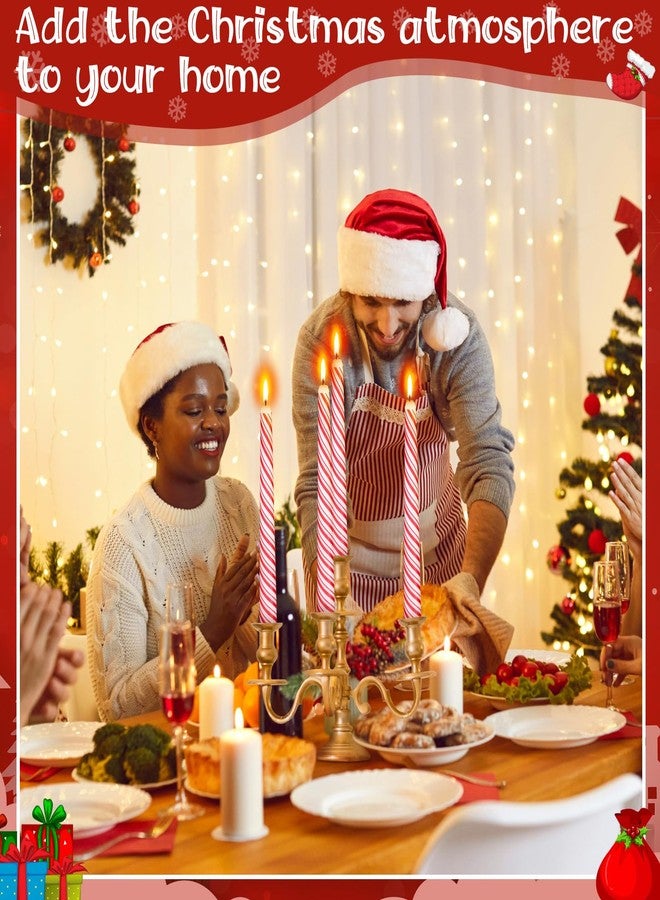 Tujoe 12 Pcs Christmas Taper Candles Snowflake Decor Burning 10 Inch Tall Snowflake Candles Set for Christmas Gift Xmas Dinner Party Table Decoration - Image 3